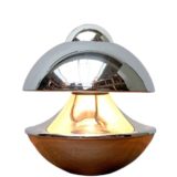 Klaus Hempel Kaiser table lamp chrome round cut globe lampshade 1960s 1970s Kaiser Leuchten Germany