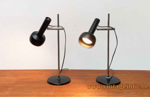 1960s Swisslamps desk lamp 2 black painted later versions