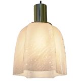 Glashütte Limburg Bell pendant lamp hand-blown opal bubble glass handkerchief lampshade 1970s 1980s Fazzoletto
