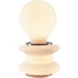 Stilux bulb table lamp white opal Murano glass globe aluminium rings 1970s Milan Italy