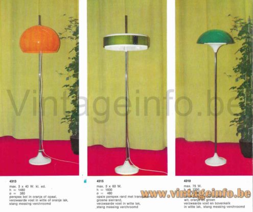 Van Doorn Mushroom Floor Lamp 1969 Catalogue Picture