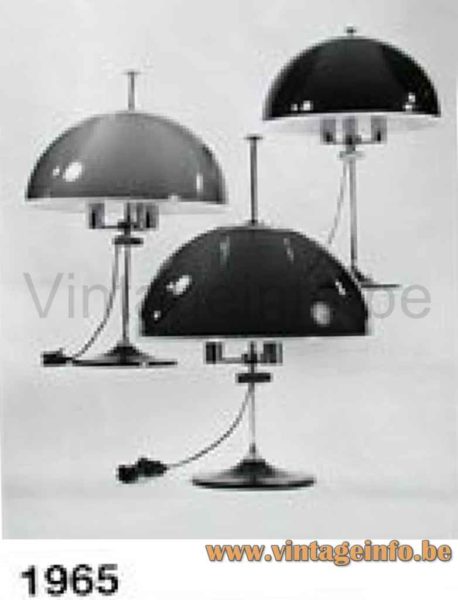 Martinelli Luce mushroom table lamp Metalarte catalogue picture 1965