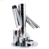 Fase Babilonia table lamp 1974 round base adjustable chrome tubes lampshades desk organizer 1970s design