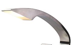 Fase Impala Desk Lamp 1970s design curved stainless steel inox metal base & lampshade & clock Spain