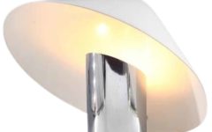 Quattrifolio Chioccio table lamp round chrome base conical witch hat style lampshade design: Sergio Mazza