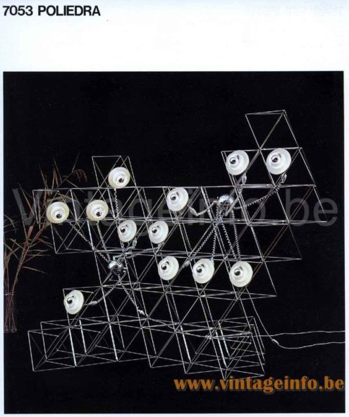 Harvey Guzzini Poliedra table lamp 1970 catalogue picture design: Franco Ragazzo 