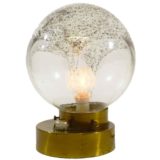 Speckled globe table lamp round flat base glass lampshade Esperia La Murrina E14 socket dimmer