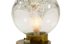 Speckled globe table lamp round flat base glass lampshade Esperia La Murrina E14 socket dimmer