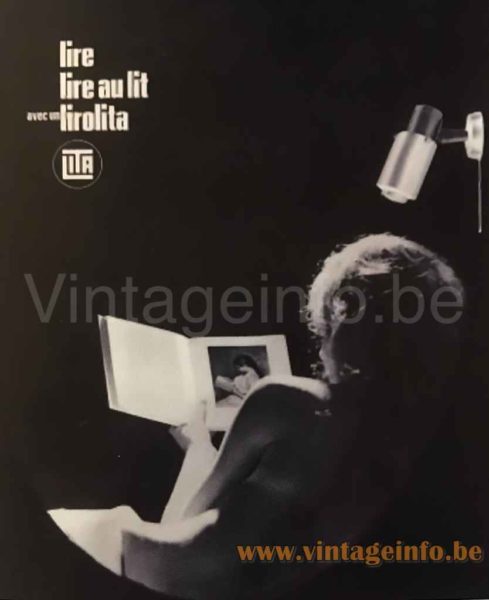 Lita Spotlight Wall Lamp Lirolita 1960s Advertisement - LIre Au LIt - Read In Bed