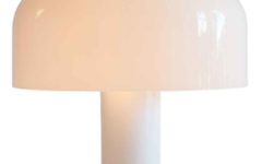 iGuzzini Polo table lamp round white plastic base acrylic mushroom lampshade 1975 design
