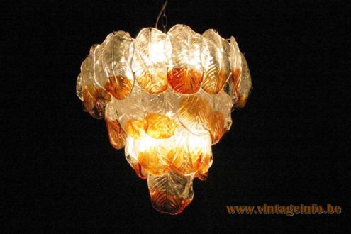 Murano Glass Leaves Chandelier 6