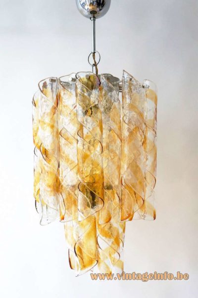 Amber Clear Glass Swirl Chandelier 2