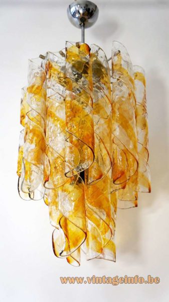 Amber Clear Glass Swirl Chandelier 3