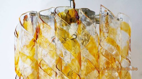 Amber Clear Glass Swirl Chandelier 4