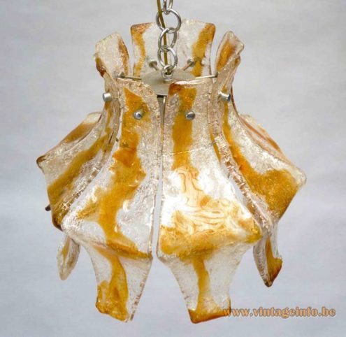 Amber Foliate Glass Pendant Lamp 1