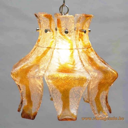 Amber Foliate Glass Pendant Lamp 6