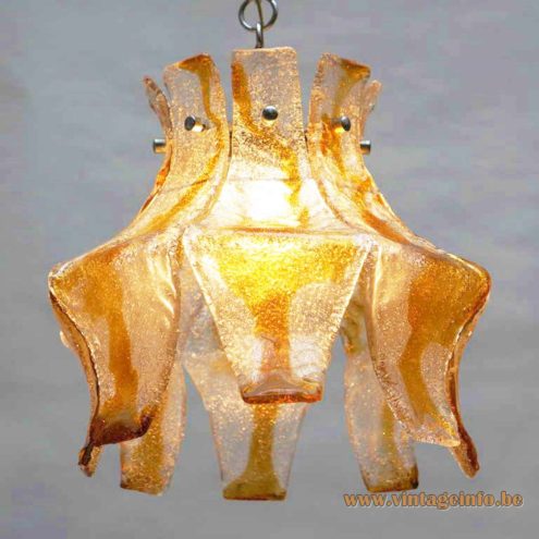 Amber Foliate Glass Pendant Lamp 7