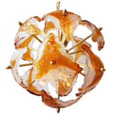 Amber Glass Sputnik Chandelier