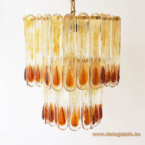 Amber Glass Teardrops Chandelier 2