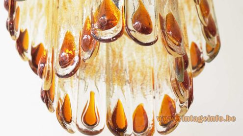 Amber Glass Teardrops Chandelier 4