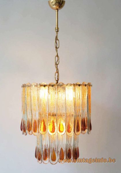 Amber Glass Teardrops Chandelier 5