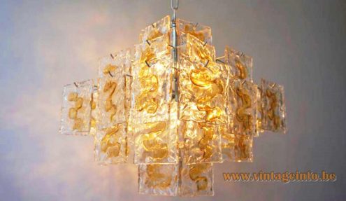 Amber Square Discs Chandelier 1