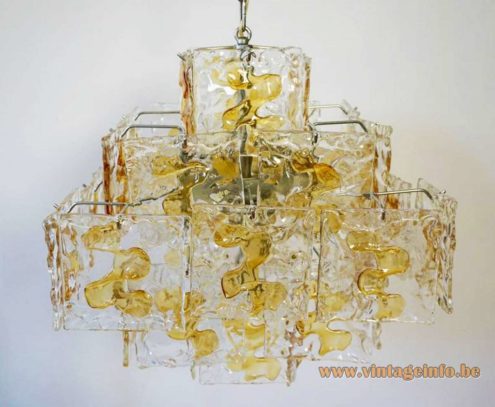 Amber Square Discs Chandelier 5