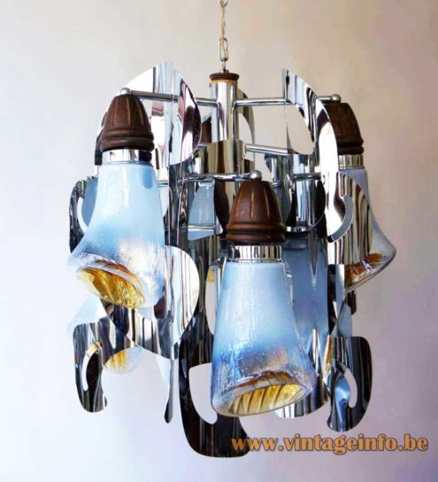 Amber White Glass Horn Chandelier 3