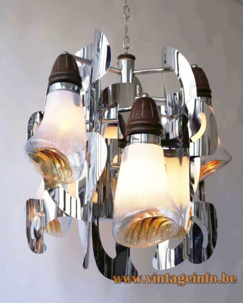 Amber White Glass Horn Chandelier 5