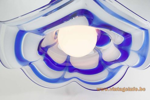 Blue White Glass Flower Pendant Lamp 5