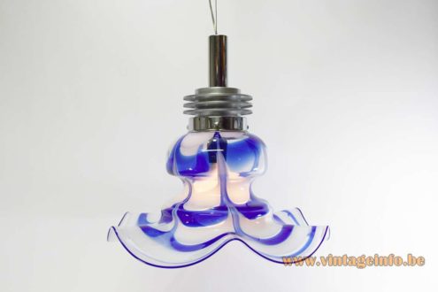 Blue White Glass Flower Pendant Lamp 6