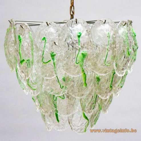 Green Glass Leaves Chandelier 1