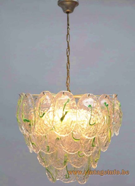Green Glass Leaves Chandelier 5