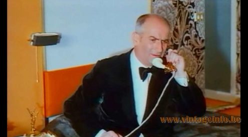 Lita brass picture lamp prop French film Jo (1971) Louis de Funès