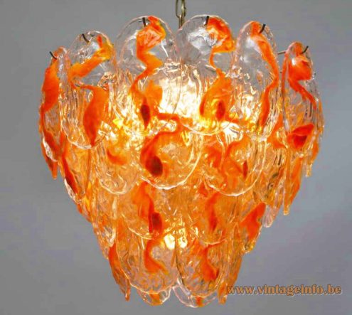 Orange Glass Leaves Chandelier 1