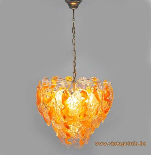 Orange Glass Leaves Chandelier 2