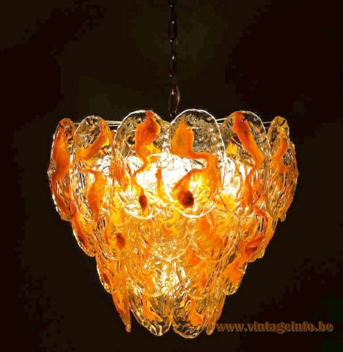 Orange Glass Leaves Chandelier 3
