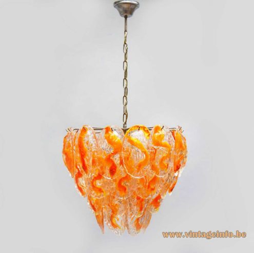 Orange Glass Leaves Chandelier 5