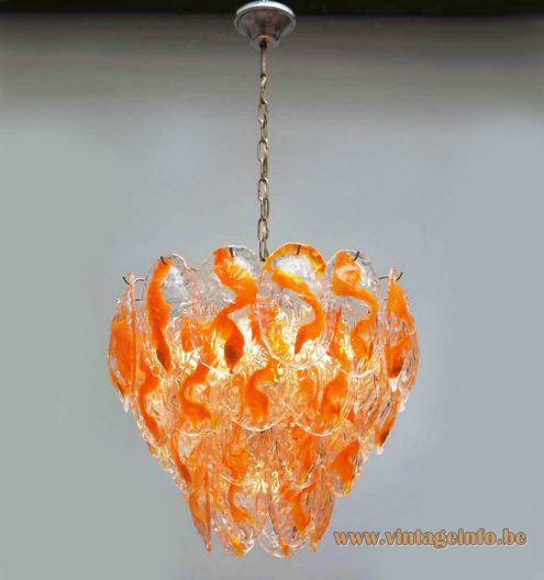 Orange Glass Leaves Chandelier 7