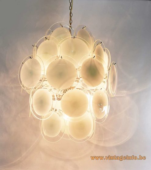 White Murano Discs Chandelier 1