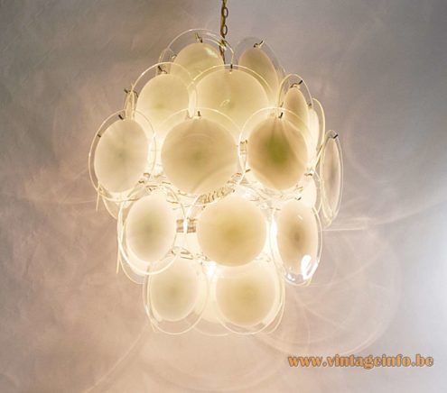 White Murano Discs Chandelier 2