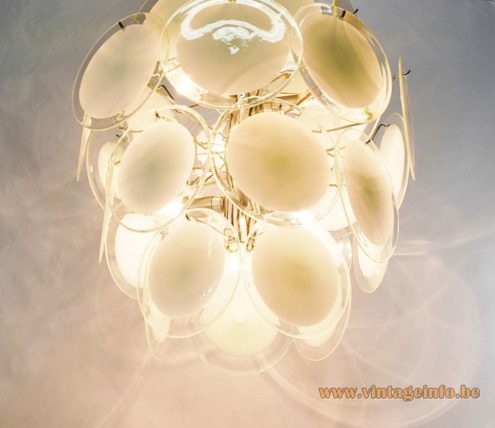 White Murano Discs Chandelier 4