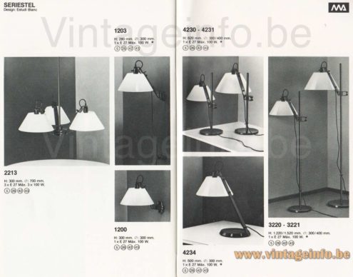 Metalarte Estel pendant lamp models: table: 4234 floor: 3220 3221 chandelier: 2213 wall: 1200 1203 catalogue