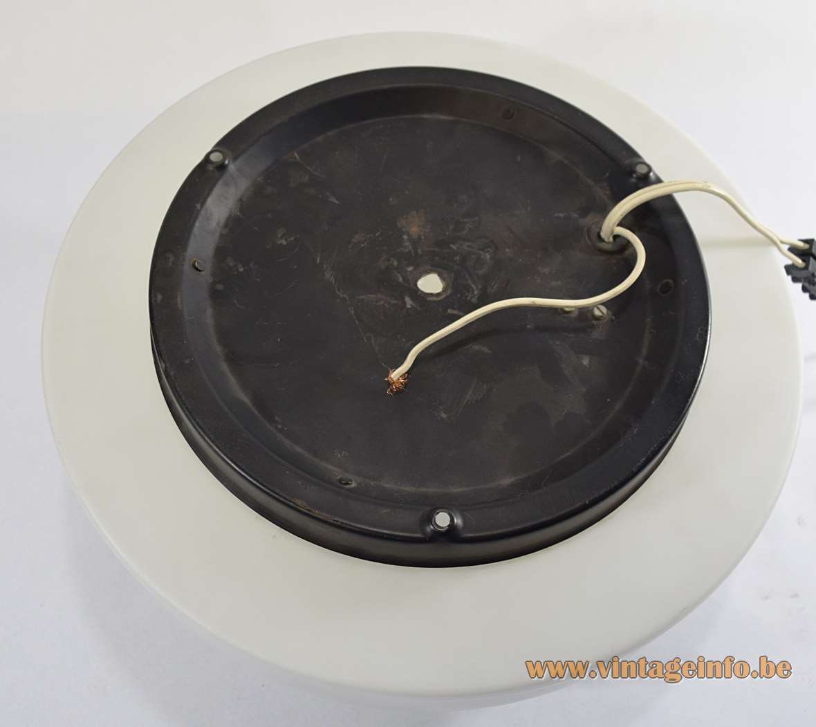 Peill + Putzler Nizza Flush Mount - Wall Lamp - 1970s, 1980s, Germany - Back Peill + Putzler Nizza flush mount wall lamp black metal wall mount 1970s ceiling lamp