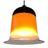 Peill+Putzler Sylt pendant lamp model: AH182 1365 maroon orange-brown glass lampshade black lid 1970s Germany