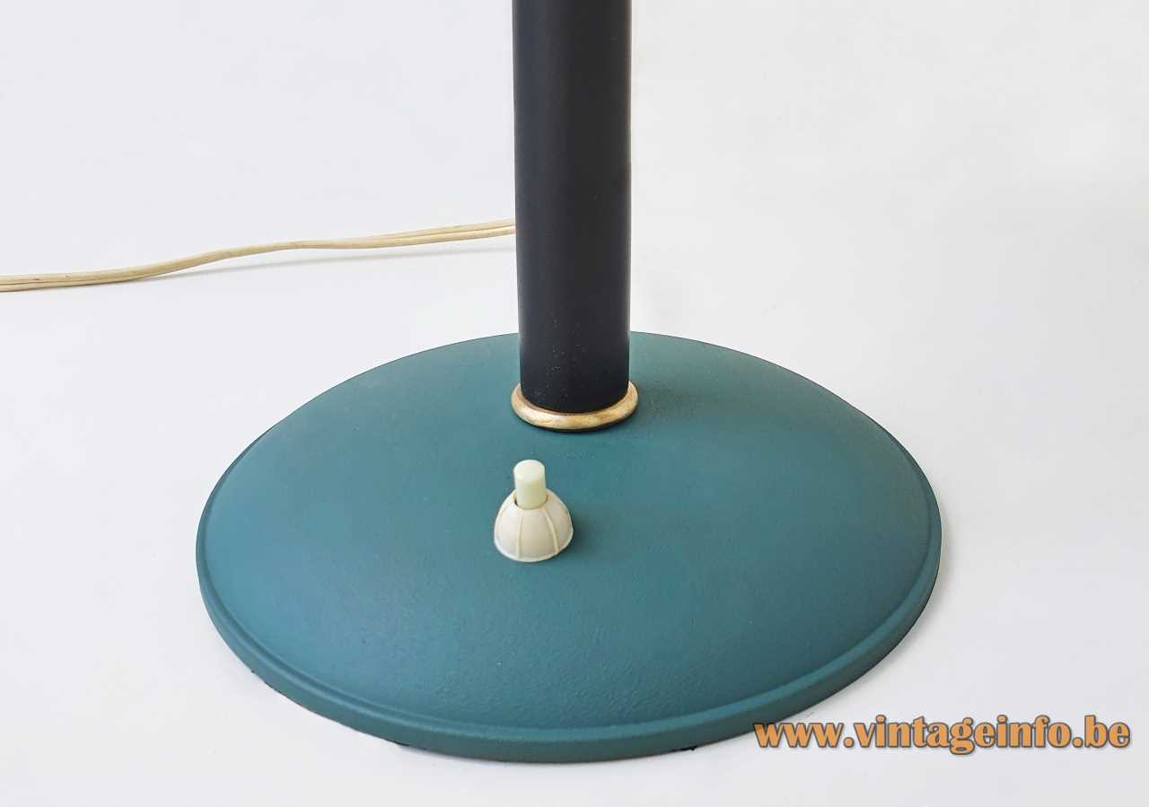 Philips Senior Desk Lamp - 1950s, 1960s Design, The Netherlands - Lamp Base Philips Senior desk lamp inside white mushroom lampshade blue top E27 socket 1950s 1960s