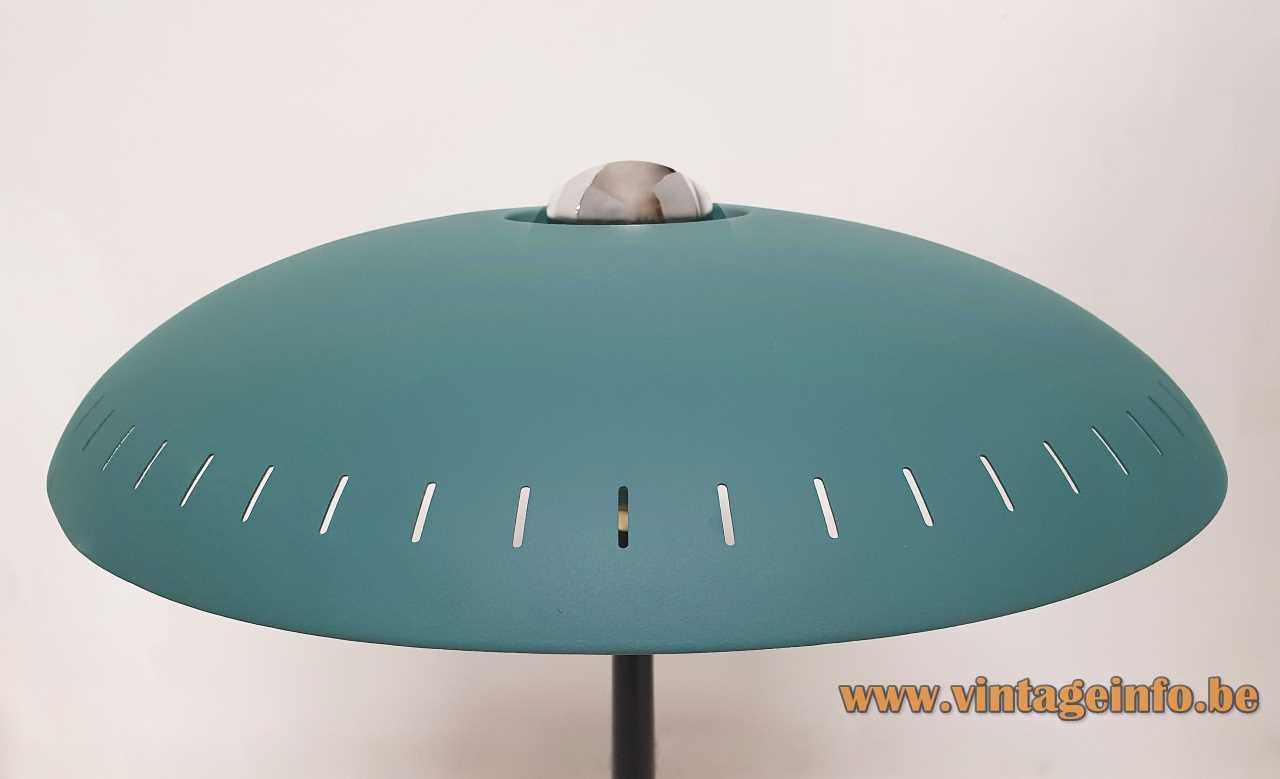 Philips Senior Desk Lamp - 1950s, 1960s Design, The Netherlands - Lampshade Philips Senior desk lamp elongated slots mushroom lampshade 1950s 1960s Netherlands