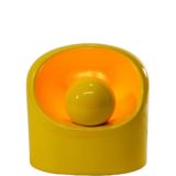 Philips Venezia table lamp yellow glazed ceramics base & eclipse lampshade 1960s 1970s design SC3