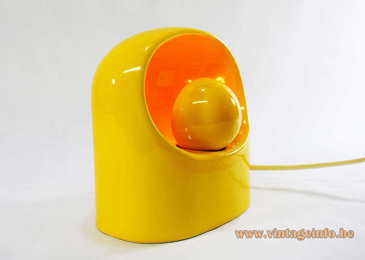 Philips Venezia Table Lamp - 1970s Design: Not Marcello Cuneo Philips Venezia table lamp yellow glazed ceramics base & eclipse lampshade 1960s 1970s design SC3
