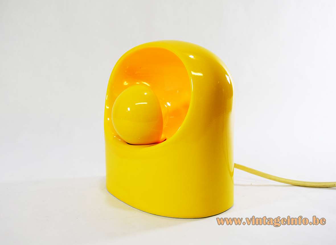 Philips Venezia Table Lamp - 1970s Design: Not Marcello Cuneo Philips Venezia table lamp yellow glazed ceramics base & eclipse lampshade 1960s 1970s design SC3
